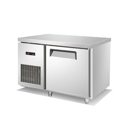 China High Effiency Smart Freezing Table With Refrigerator 0.9m Pizza Salad Freezer Refrigerator Prep Table for sale