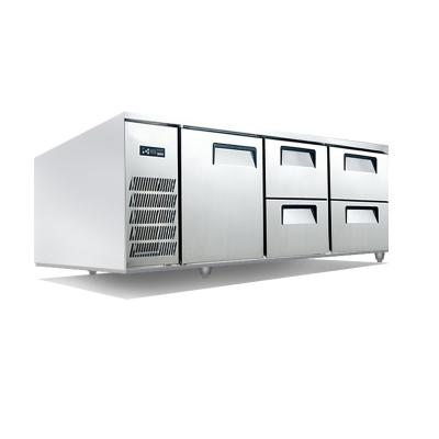 China High Effiency Fridge Freezing Table Under Counter Fridge 1.8m 5 Door Pizza Salad Freezer and Fridge Prep Table for sale