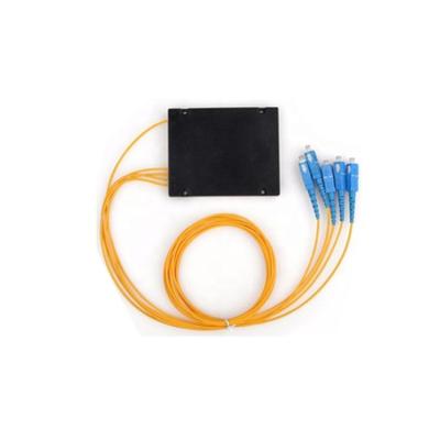 中国 Module Type 1x4 plc splitter ABS IN/OUT 0.9mm with SC LC TC FC Connector in low price 販売のため