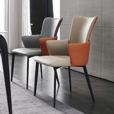 China High Back Luxury Hendry OEM/ODM Good Price PU Leather With Metal Legs Dining Chair Modern for sale