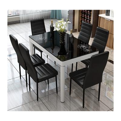 China Hendry Factory Adjustable (Size) Chair Cover Living Room Table Custom Dining Set Chairs Modern Leather Table Dining Room Furniture for sale