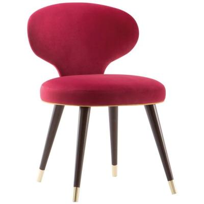 China Wholesale Modern Furniture Modern French Velvet Fabric Crushed Upholstery Dining Chairs for sale