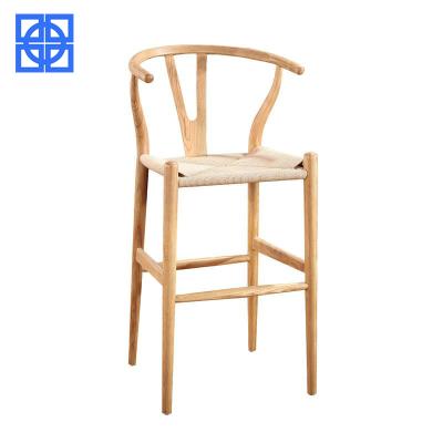 China Wholesale Cheap Modern Furniture China Rattan Wedding Weave Chairs High, Bar Stool Bar Chair With Wooden Legs for sale