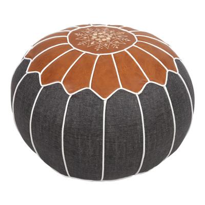 China Hendry CLASSIC factory leather+fabric covering comfortable pouf for sale