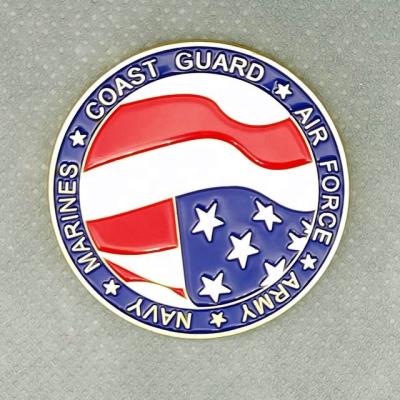 China Economical Promotional Custom Soft Gold Coins Coast Guard Air Force Army Navy Marines Coast Guard Europe Factory Challenge Hard Enamel Metal Coins for sale