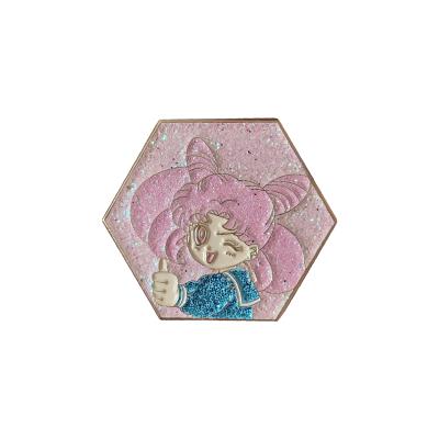 China Viet Nam The beautiful little girl sparkle enamel pin for sale