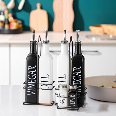 China Add Black And White Set 500ml Set 500ml Soy Sauce Vinegar Bottle Pepper Glass Edible Oil Bottle Seasoning Kitchen Supplies Oil Jar Bottle Seasoning Gi for sale