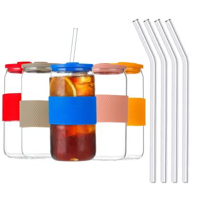 China Hot Selling Can-Drawing Beverage Drinking Glasses Summer 16oz Cup Durable Beer Glass Cola Milk Juice Beer Mug with Lid and Straw Coffee Coke Cola Cups for Party for sale