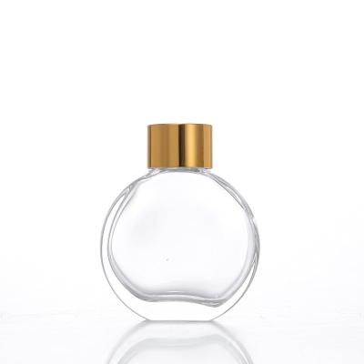 China Empty Round Square Bottle Custom Clear Glass Jar Custom Aromatherapy Tubular Aromatherapy Diffuser Bottle 50ml 100ml 200ml for sale