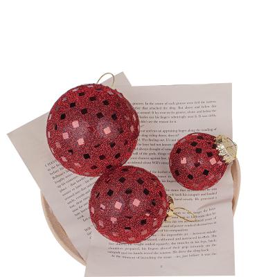 China Christmas Tree Ornaments Christmas Tree Ornaments Ball Christmas Fabric Lace Plastic Ornaments 6CM, 8CM, 10CM Custom Christmas Tree Pendant for sale