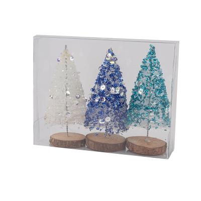 China Plastic Christmas Decorations Small Christmas Tree Simulation Decoration Holiday Desktop Toys for sale