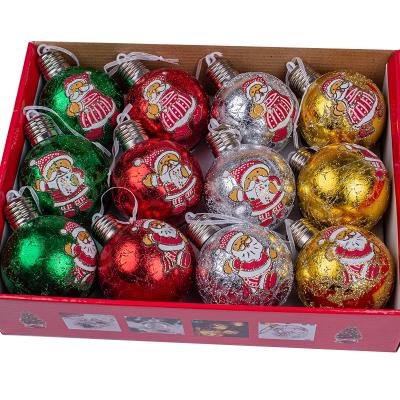 China Christmas Tree Christmas Tree Decoration 12pcs Hanging Christmas Light Ball Transparent Box (8CM/pcs) for sale