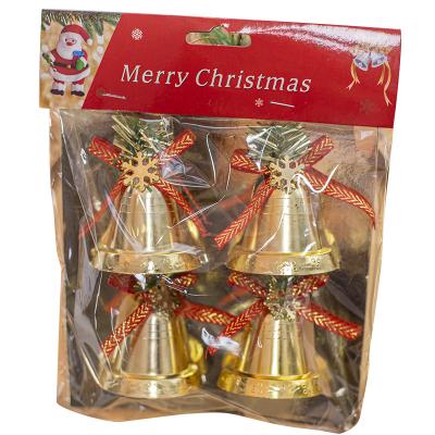 China Wholesale Antique Christmas Metal Outdoor Christmas Tree Ornaments Plastic Bell Pendant, Six Centimeters Each for sale