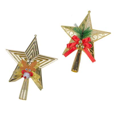 China Plastic Christmas Gold Star Christmas Tree Wreath Decoration, Christmas Scene Layout for sale