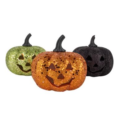 China Handmade Halloween Supplies Crystal Particle Pumpkin Lamp Toys Party Halloween Decorations for sale