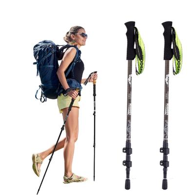 China Folding Adjustable Mountaineering Canes Lightweight Rise Sticks Trekking Pole Carbon Fiber for sale