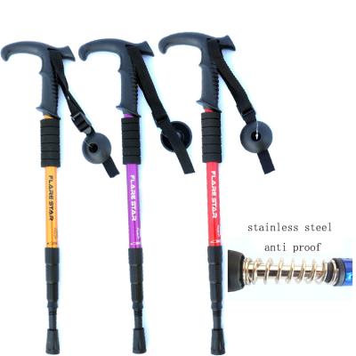 China Shockproof Mountaineering Adjustable Canes Logo Folding Lightweight Custom Trekking Poles for sale