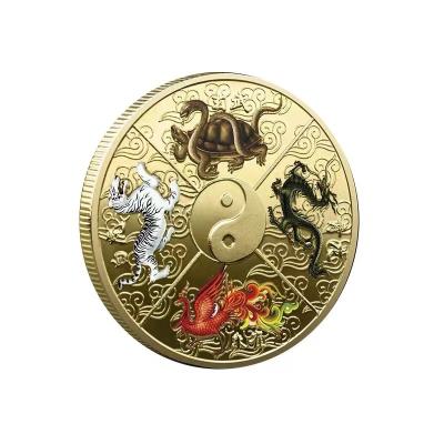 China Customized Europe Factory Price Gold Taichi Chinese Cultural Coins for sale