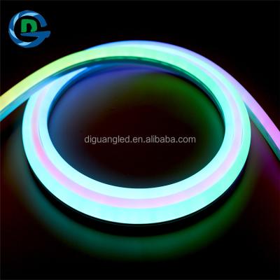 China LANDSCAPE 24v led Amazon Hot Selling LED neon light strip soft luz Outdoor silicon led neon lights rope flex LED neon strip with DMX for sale