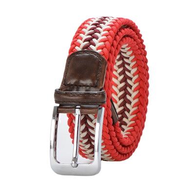 China Fashional Fish Bones Style Unisex Fabric Woven Webbing Braided Stretch Elastic Waist Belt for sale