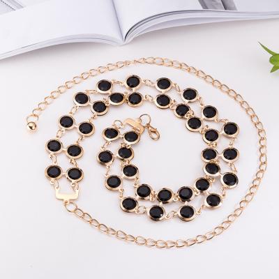 China Gold Metal Women Dress Decoration Beads Waist Chain Belt Wholesale for sale