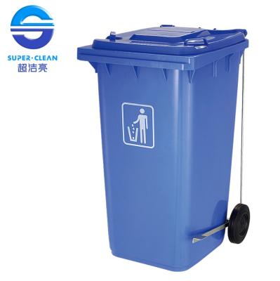 China Sustainable Side Wheel 240L Pedal Trash Can / Waste Bin / Rubbish Container for sale