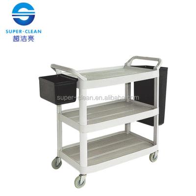 China Multifunctional Large Trolley Dinner Cleaning Cart , Porter Cart For Restaurant With Bucket for sale