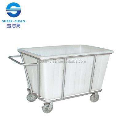 China Large high quality plastic laundry cart with wheels for sale