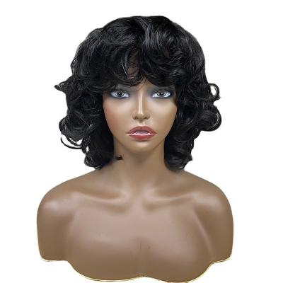 China Multicolor Egg Curly Hair Lead Wigs Non-Lace Curly Short Hair Lead Hair Lead Wigs With Bangs for sale