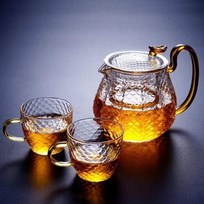 China Viable Hammered High Set Dragon Incense Pot Teapot Cup Borosilicate Glass Retro Teapot Household Tea Set for sale