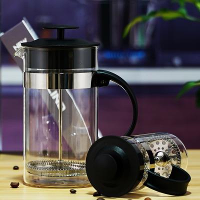 China WITH LID Hot Sale Simple Design 350ml 800ml 1L Coffee Pot Tea Maker High Borosilicate Glass French Press With PP Handle for sale