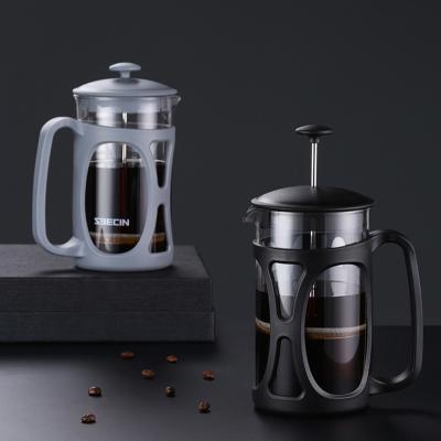 China WITH LID 34oz Classic Designed Stainless Steel Plunger High Borosilicate Glass Coffee Maker Portable Presser French Press for sale