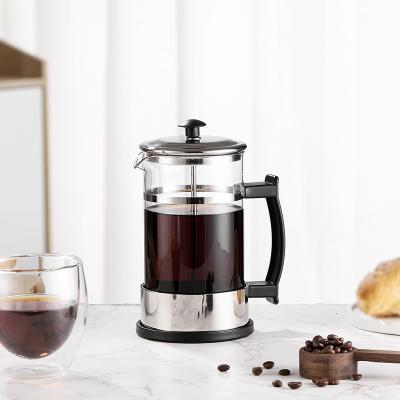 China WITH LID Philippines Hot Sale Glass French Press Stainless Steel Filter Tea Maker Customized French Press Coffee Maker for sale