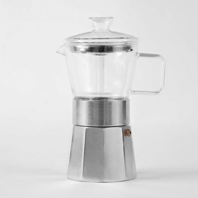 China WITH LID High Quality Classic Borosilicate Glass Coffee Maker Mocha Heat Resistant Pot for sale