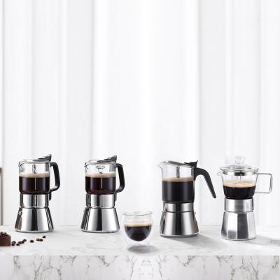 China WITH LID Espresso Borosilicate Glass Coffee Pot Design Moka Pot The Pot Top Above The Mocha Stove Eco-Friendly for sale