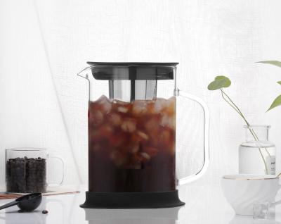 China Viable Wholesale Cold Brew Iced Coffee Maker with Infuser, Borosilicate Glass Cold Brew for sale