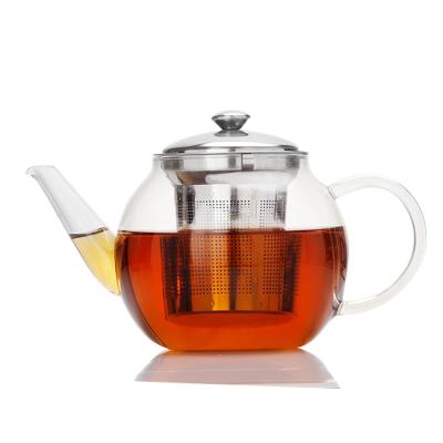 China Personalized Viable Glass Borosilicate Tea Infuser Teapot for sale