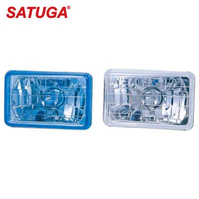 China UNIVERSAL 6 1/2 Inch Sedan Square Blue Headlight Clear for sale