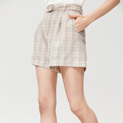 China Sustainable Women Office Wear Shorts Checked Formal Shorts Summer Shorts for sale