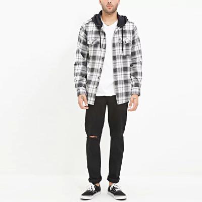 China 2019 Viable Wholesale Mens Wear Plaid Shirt Plaid Flannel Hooded Shirt for sale