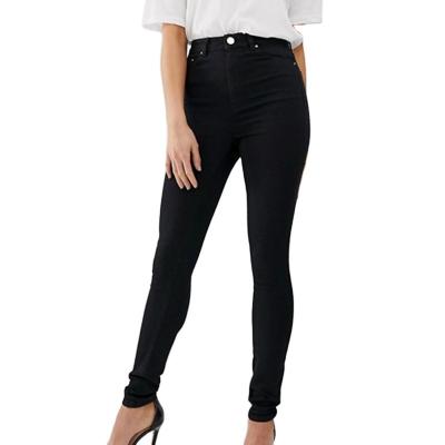 China Color Fade Proof Womens Casual Pants High Rise Zipper Fly Skinny Black Jeans for sale