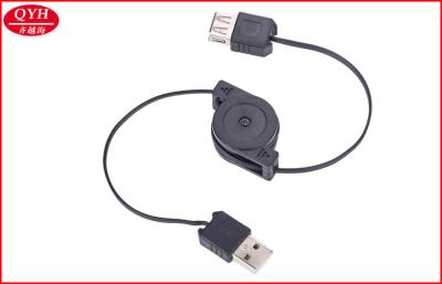 China USB A Male To Female Two Way Retractable Cable PVC ABS Cord Reel 0.8m for sale