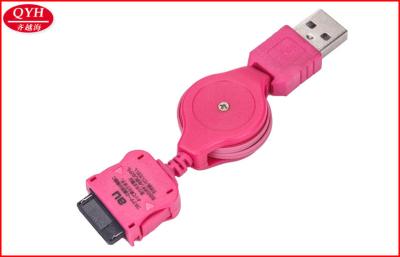 China USB rojo al cable de carga los 0.8m de la célula del AU del ABS retractable del cable de teléfono en venta