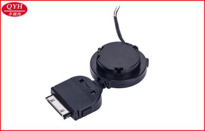 China One Way iPhone 4 4s 30 Pin Retractable Charging Cable Reel flat PU cord for sale