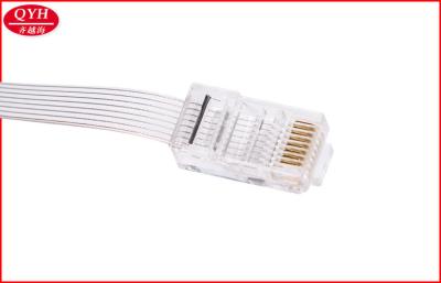 China Cable eléctrico retractable de la aduana 8p8c rj45 el 1.3M con el enchufe principal cristalino en venta