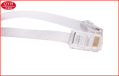 China Double Crystal Head Retractable Phone Cord Ethernet cable 1.3 meter for sale