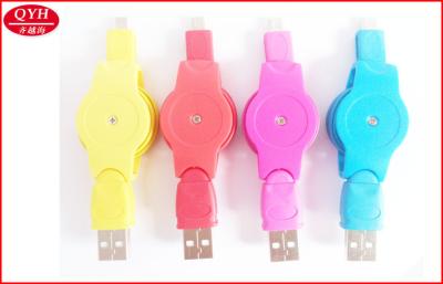 China Colored Micro 5pin Two Way Retractable Cable Sync Data Charging cable for sale