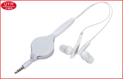 Κίνα Λευκό 0.8m εισελκόμενο Earbuds 3.5mm ακουστικό γρύλων για την ηλεκτρονική συσκευή προς πώληση