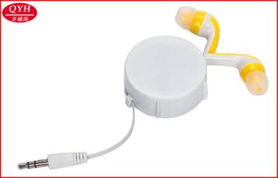 China Enchufe los 80cm retractable multifuncional de los auriculares de botón 3.5m m DC, blanco en venta