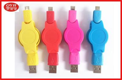 China Mobile Phone Retractable Micro USB Cable Colorful Usb2.0 , High Speed for sale